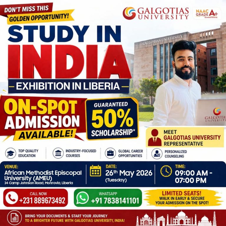 Galgotias University To Host Study In  India Exhibition In Liberia